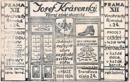 Průmysl II_2 - Josef Krásenský, reklamní leták, okolo 1924. Zdroj: archiv autora