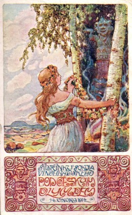 Ples V - Šibřinky Sokola vinohradského. Pohlednice 1914