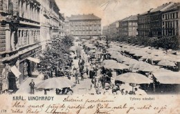 Tylovo náměstí s trhem. Pohlednice 1902. Zdroj: archiv M. Frankla