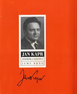 Obal knihy J.Bártová: Jan Kapr