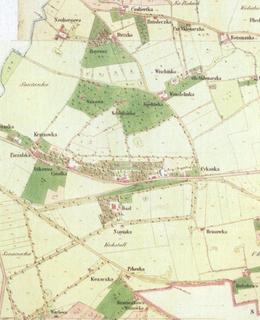 Na katastrální mapě Vinohrad z roku 1840 je zcela vlevo zakreslen pozemek a stavba viniční usedlosti Neubergova