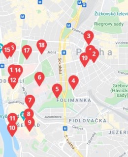 Putování SVL, mapa