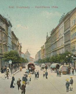Havlíčkova dnes Bělehradská, pohlednice