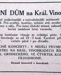 Ples IV - Národní dům. Reklama 1914