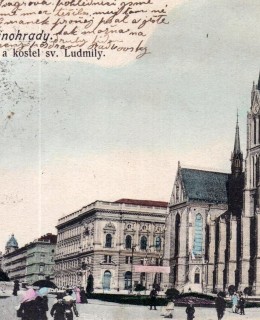 Purkyňovo náměstí. Pohlednice, 1904. Zdroj: archiv autora