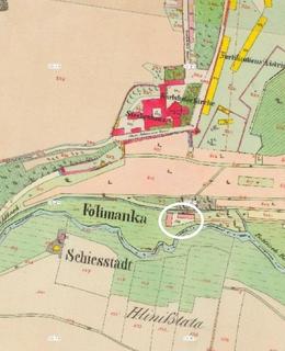 Usedlost Folimanka na mapě z r. 1842