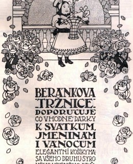 Beránkova tržnice, reklama, 1913. Zdroj: archiv M. Frankla