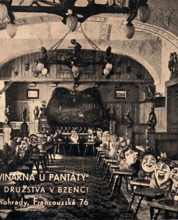 Bzenecká vinárna U Pantáty. Pohlednice 1938. Zdroj: archiv M. Frankla