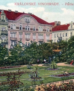 Růžové sady. Pohlednice, 1910. Zdroj: archiv M. Frankla