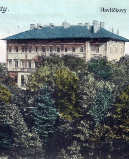 Havlíčkovy sady, Gröbeho vila. Pohlednice 1907. Zdroj: archiv M. Frankla