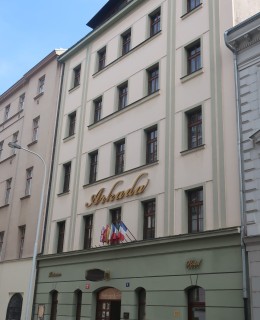 Hotel Arkada v Balbínově ulici (Foto M. Polák, 2023)