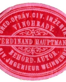 F. Hauptmann, papírová pečeť, zálepka