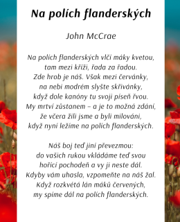 Báseň Na polích flanderských. Zdroj: fb