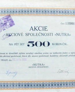 Akcie společnosti Nutra