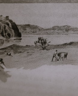 Vyšehrad za vlády soudce Kroka. Ilustrace Věnceslava Černého.