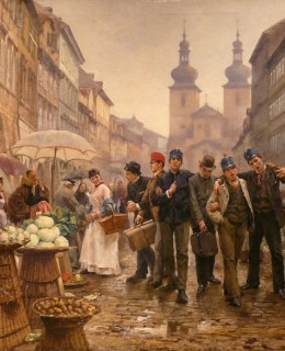 obraz Rekruti, 1888. Na stejném místě a ve stejný čas jako Maroldův obraz Vaječný trh (Praha, Havelské tržiště) obraz Rekruti, 1888. Na stejném místě a ve stejný čas jako Maroldův obraz Vaječný trh (Praha, Havelské tržiště)
