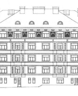 Fasáda dvojdomu čp. 1993/18, 1994/20, archiv ÚMČ Praha 2 Fasáda dvojdomu čp. 1993/18, 1994/20, archiv ÚMČ Praha 2
