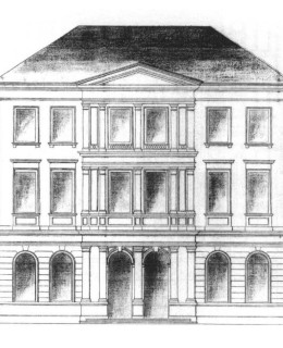 Původní fasáda rodinného domu čp. 251/8, archiv ÚMČ Praha 2 Původní fasáda rodinného domu čp. 251/8, archiv ÚMČ Praha 2