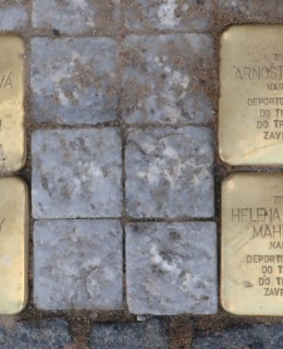 Kameny zmizelých vložené do dlažby 16. 6. 2026 (Foto M. Polák, červen 2026)