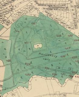 Mapa 1909-1914, Gröbeho vila a okolí. Zdroj: Web GIS Praha 2