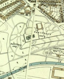 Mapa 1938, Gröbeho vila a okolí. Zdroj: Web GIS Praha 2