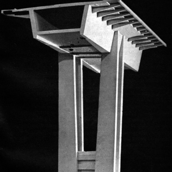 Model mostní podpory (převzato z Architektura ČSR, 1965)