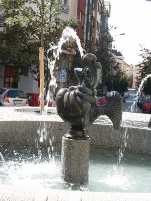 Chrlič uprostřed fontány (autor fotografie: Milan Polák)