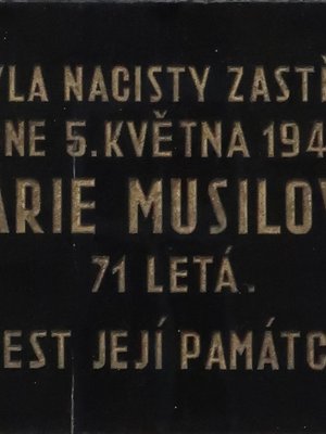 Pamětní deska M. Musilové (autor fotografie: Milan Polák)