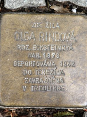 Kámen zmizelých O.Rindové (Foto M. Polák, březen 2020)
