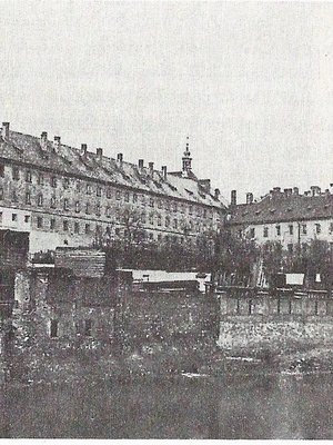 Trestnice - nevzhledná dominanta pravého břehu Vltavy, kolem 1880, foto R. Brunner-Dvořák