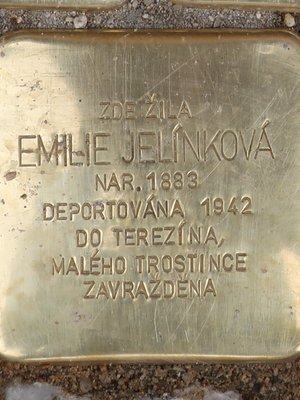 Kámen zmizelých Emilie Jelínkové (Foto M. Polák, září 2020)