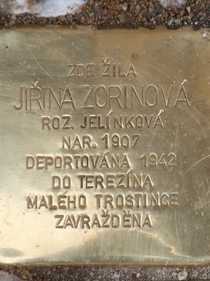 Kámen zmizelých Jiřiny Zorinové (Foto M. Polák, září 2020)