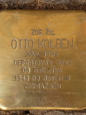 Kámen zmizelých Otto Kolben (Foto M. Polák, září 2020)