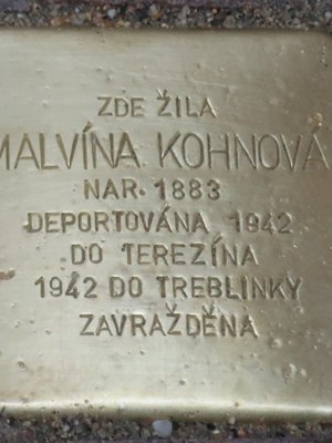 Kámen zmizelých Malvíny Kohnové (Foto M. Polák, červen 2021)