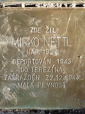 Kámen zmizelých s jménem Mirko Nettla (Foto M. Polák)