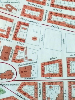 Seidlovo pole a okolí. Plán Král. Vinohradů okolo 1910. Zdroj: archiv autora