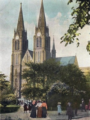 Purkyňovo náměstí. Pohlednice, 1905. Zdroj: archiv M. Frankla