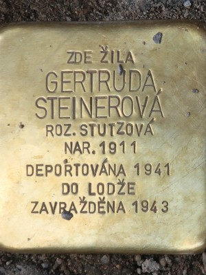 Kámen zmizelých Gertrudy Steinwerové (Foto M. Polák, 2024)