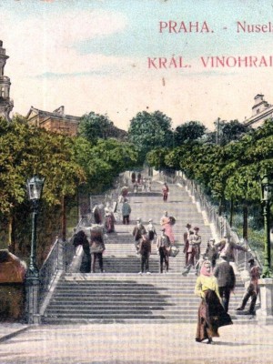 Vinohradské nádraží, Nuselské schody 1908