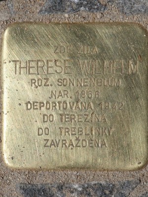 Kámen zmizelých Terezie Wilhelmové před domem v Italské ulici 7 (Foto Milan Polák)