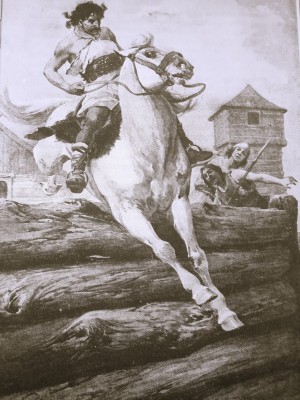 Šemíkův skok. Ilustrace Věnceslava Černého k prvnímu vydání Starých pověstí českých