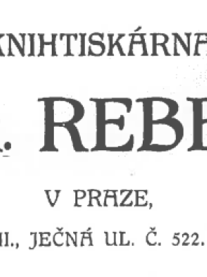 Firemní štít nakladatelství a knihtiskárny Rebec